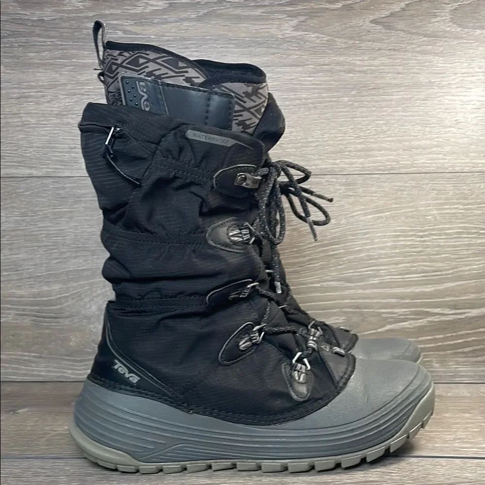 Teva Jordanelle Thinsulate -25f Waterproof Black Gray Women’s Sz 7 Winter Boots